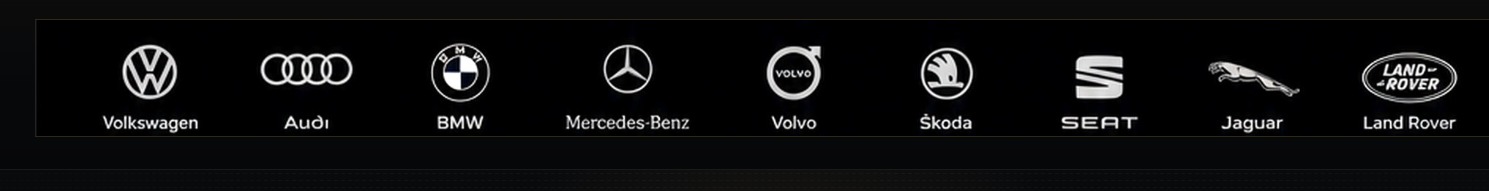 Volkswagen, Audi, BMW, Mercedes-Benz, Volvo, Škoda, SEAT, Jaguar ve Land Rover